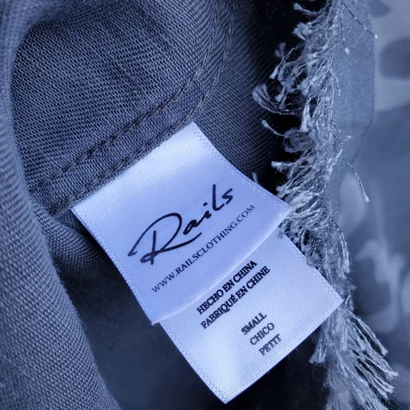 Rails Camo Star Raw Hem Button Front Top - Picture 9 of 10